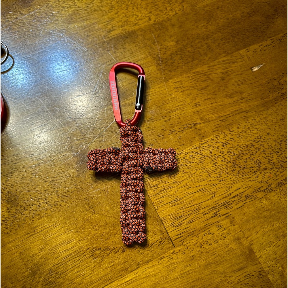 Orange Cross Keychain